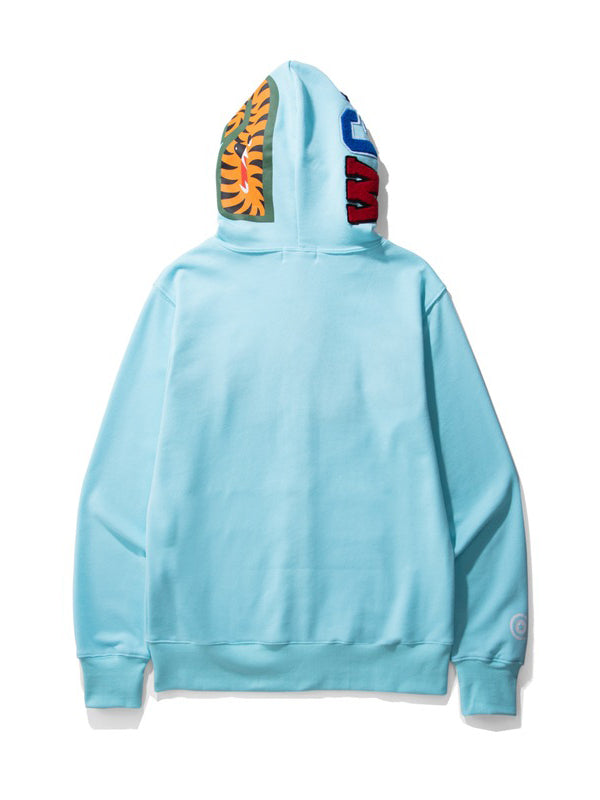 Blue Multi Fonts Shark Full Zip Hoodie