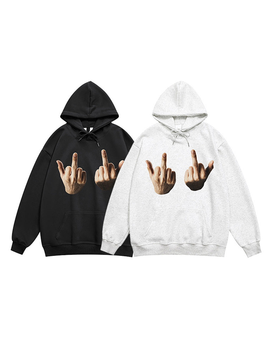 Middle Finger Trend Thickened Sweatshirt KeepShowing