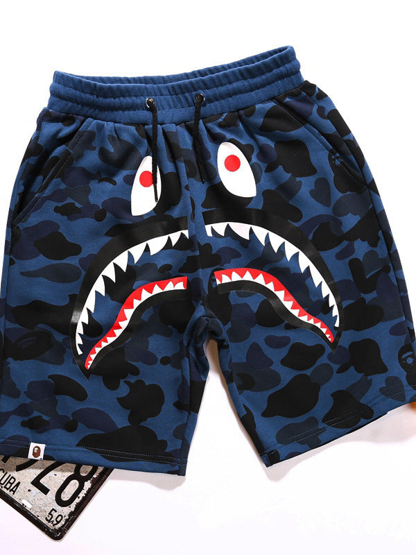 Camo Shark Bape Jogger Shorts