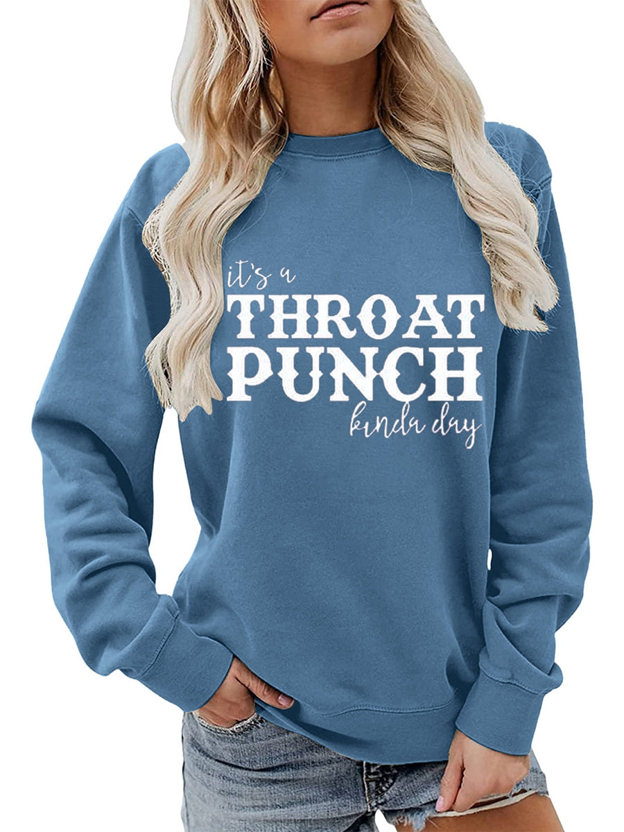 Throat Punch Letter Print Women Sweatshirts
