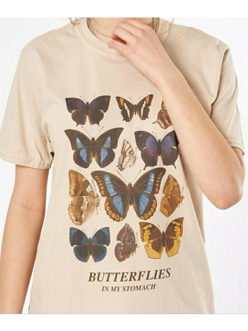 Butterflies Preppy T-Shirt  Casual Tee