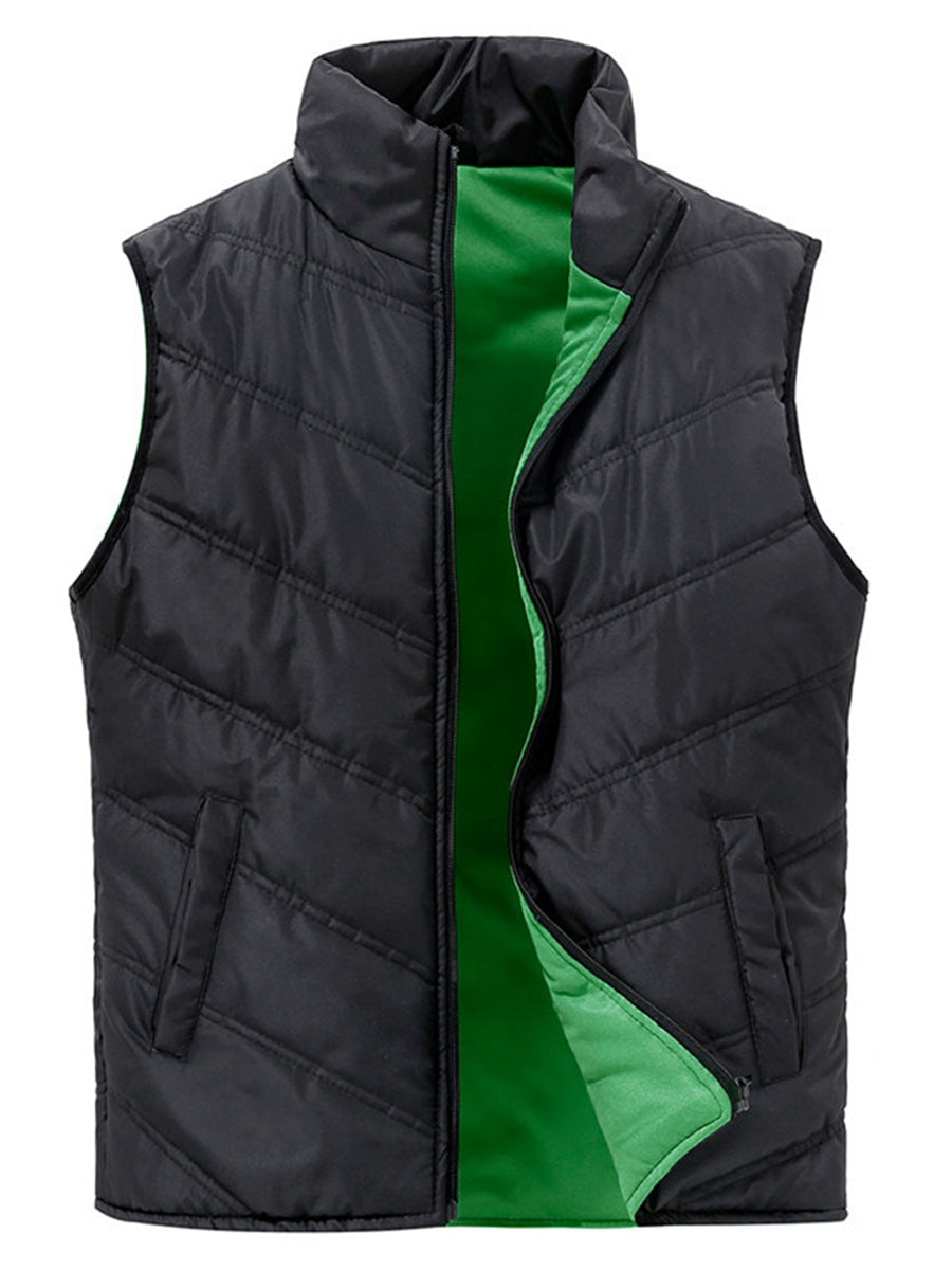 Contrast Lining Women Boxy Quilted Gilet KeepShowing