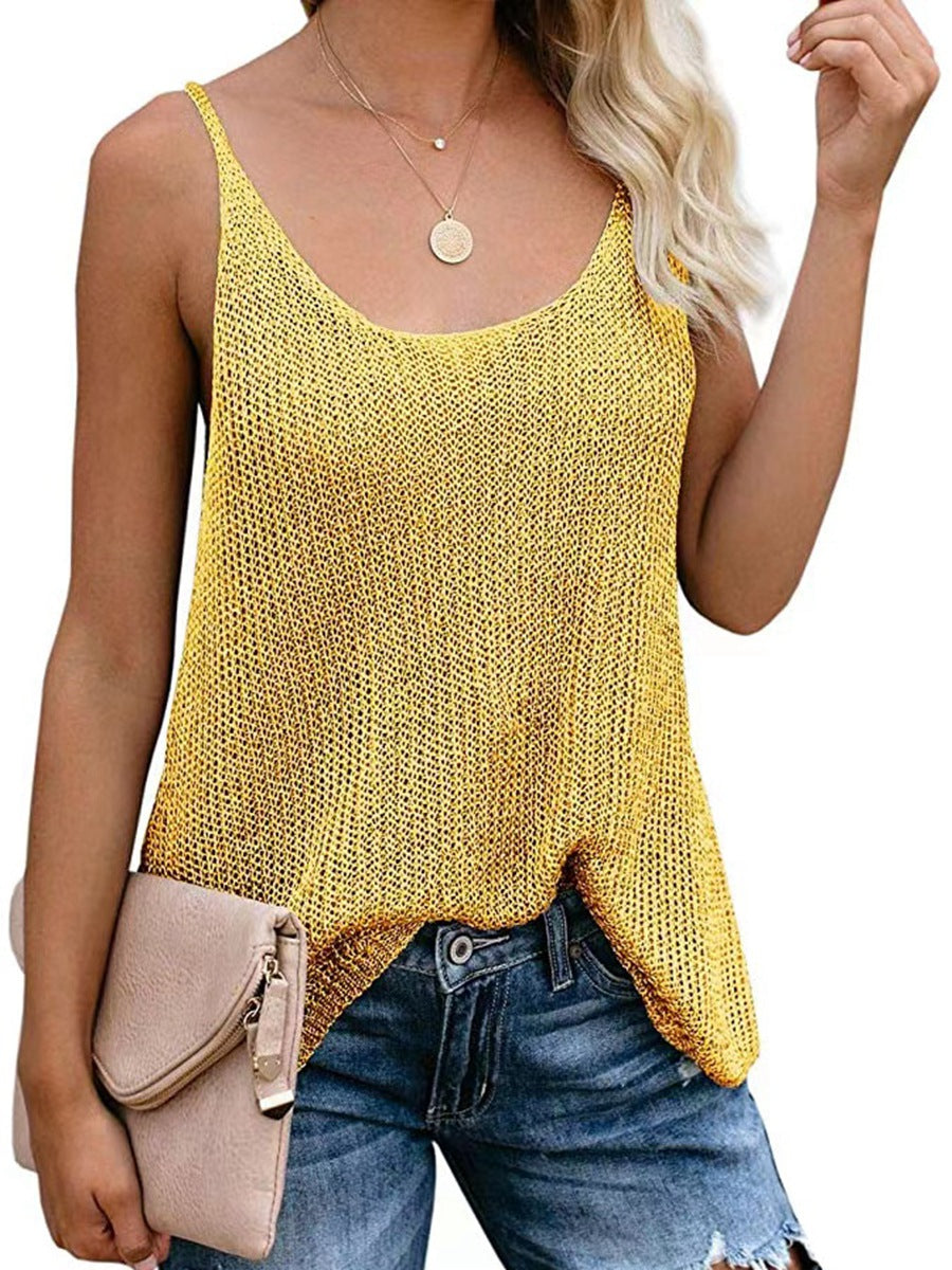 Crochet Sleeveless Cami Vest Top KeepShowing