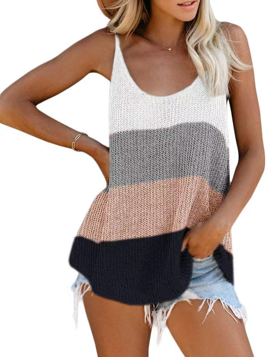 Colorblock Crochet Cami Vest Top KeepShowing