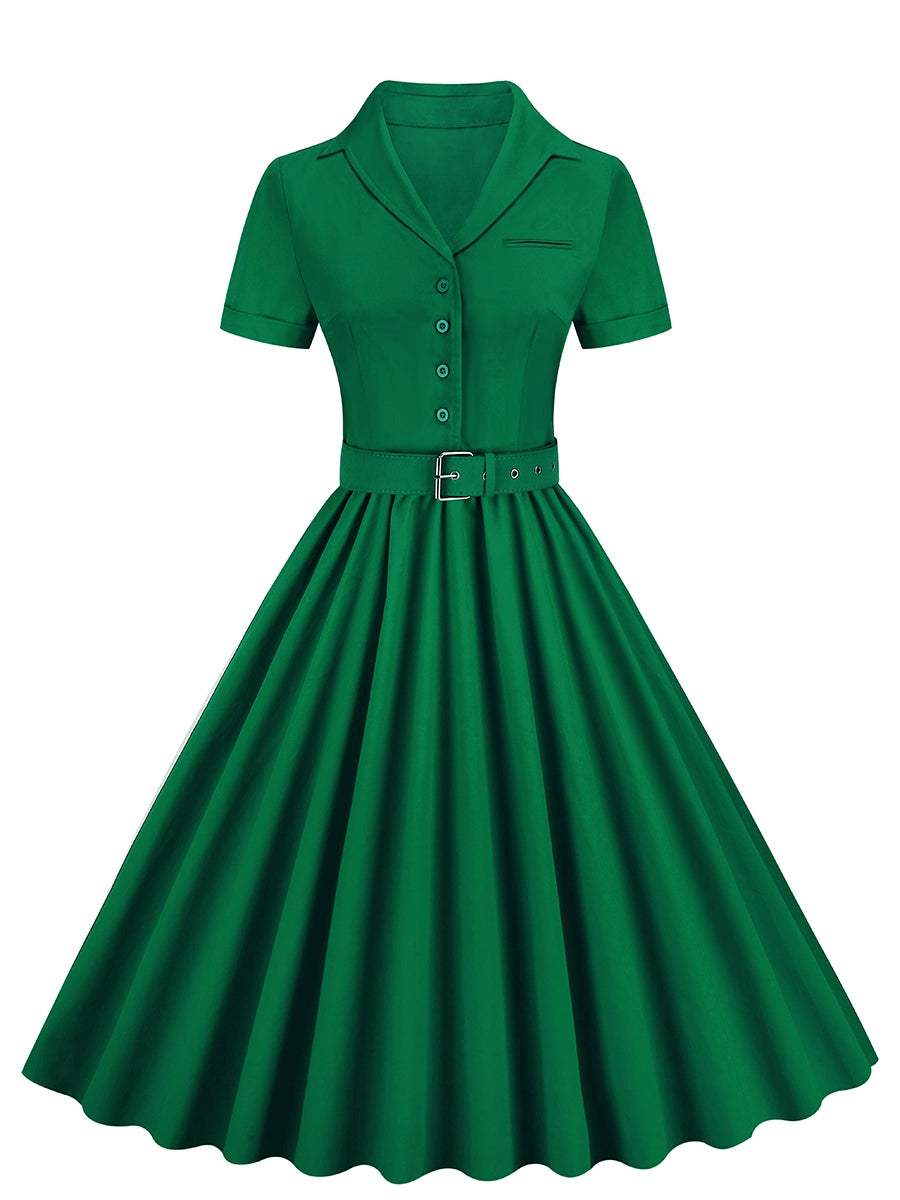 dark green swing dresses-01