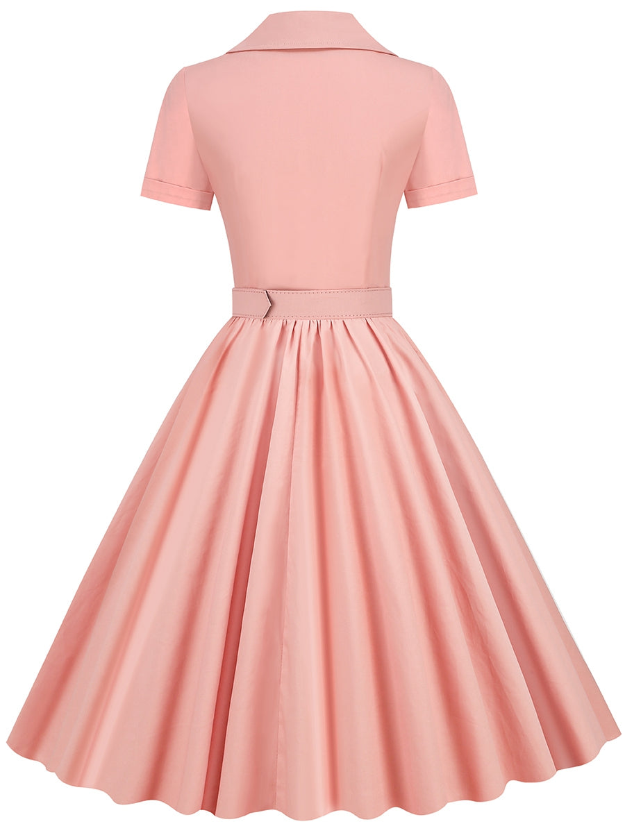 Pink vintage swing dress-02